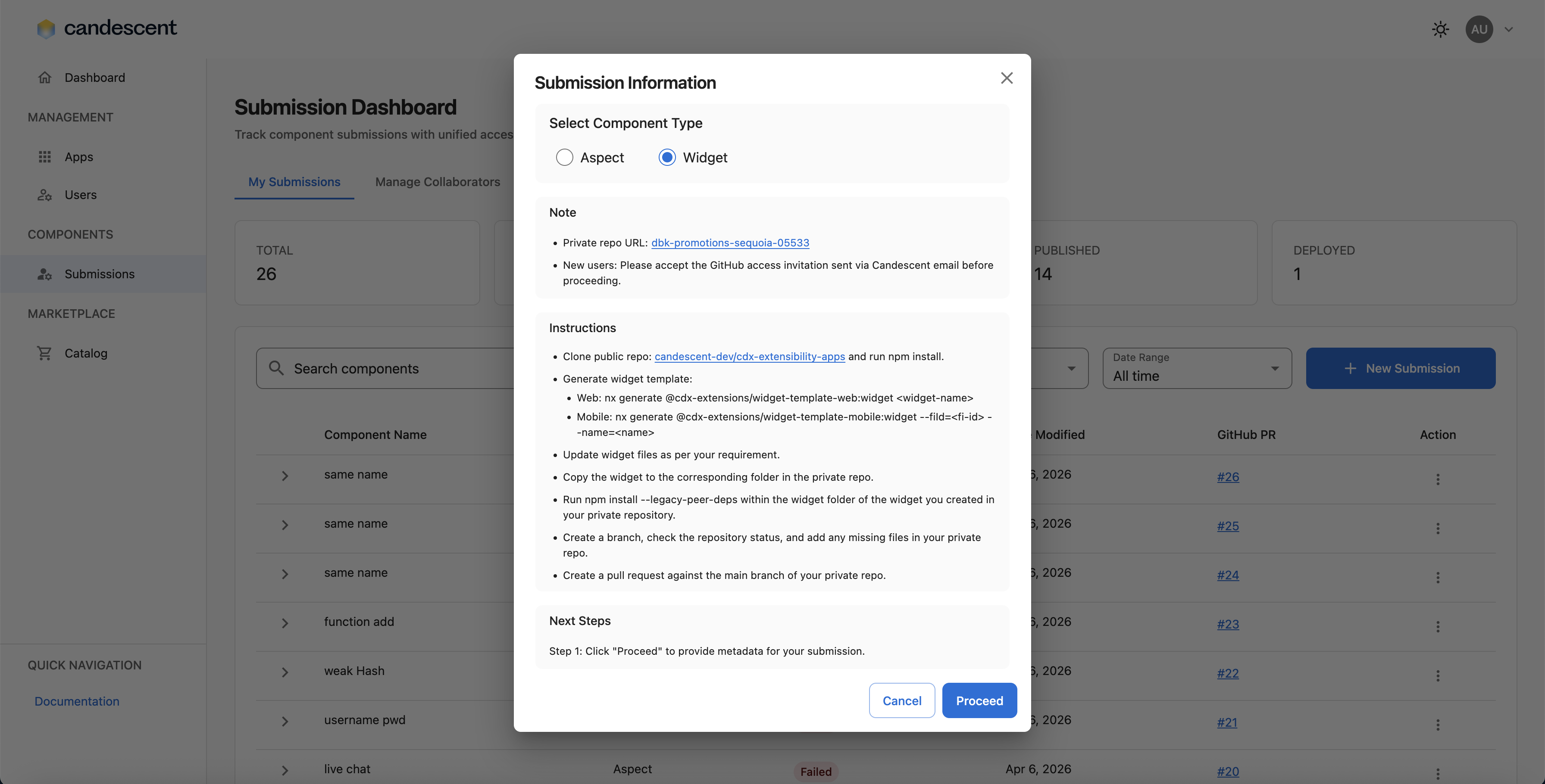 Component-Selection-Dialog
