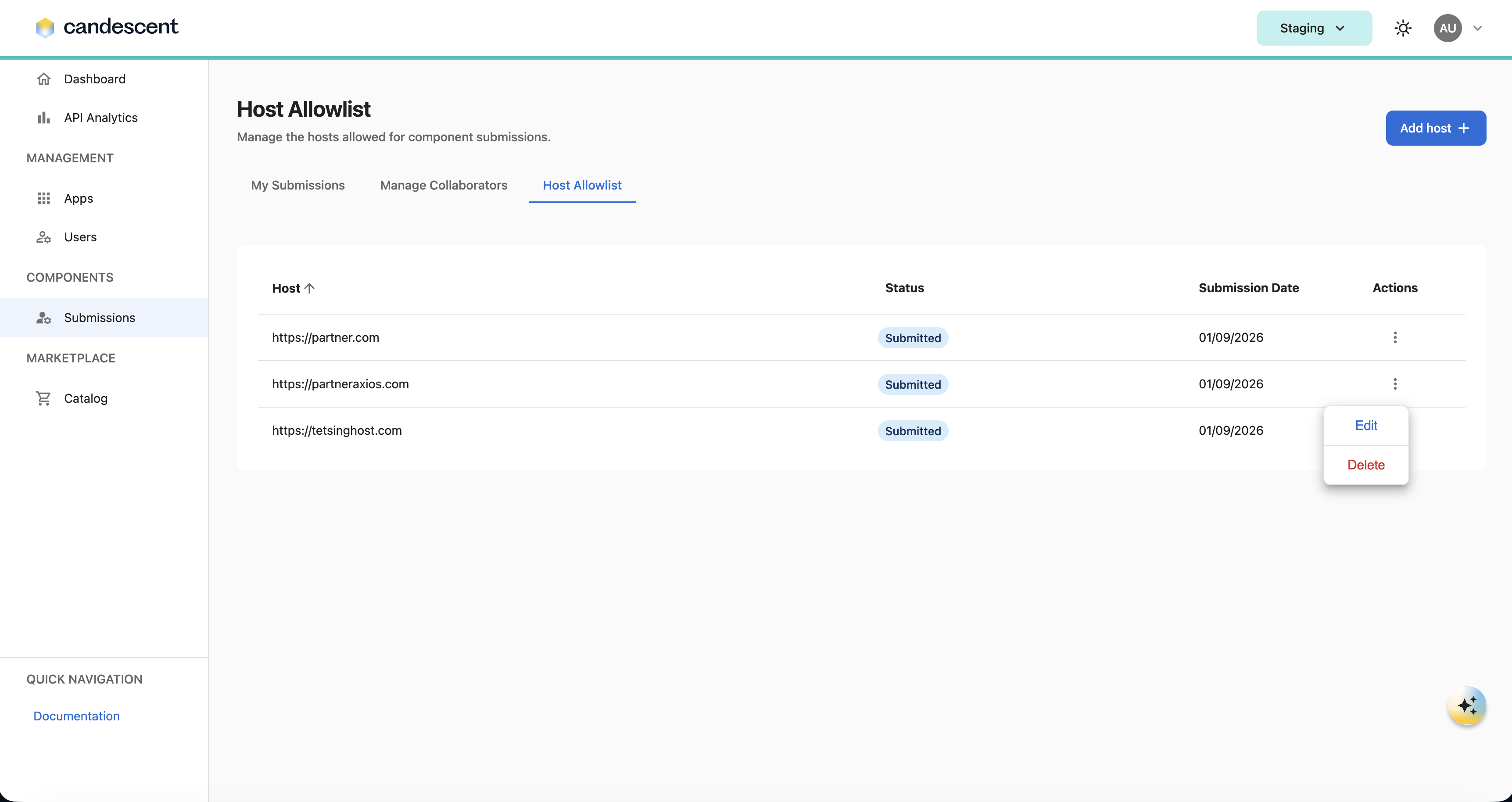 Host-allowlist