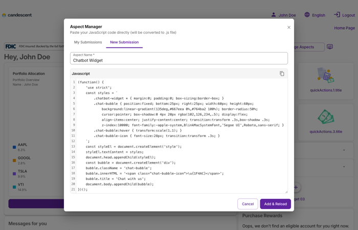 Aspect Manager — new submission