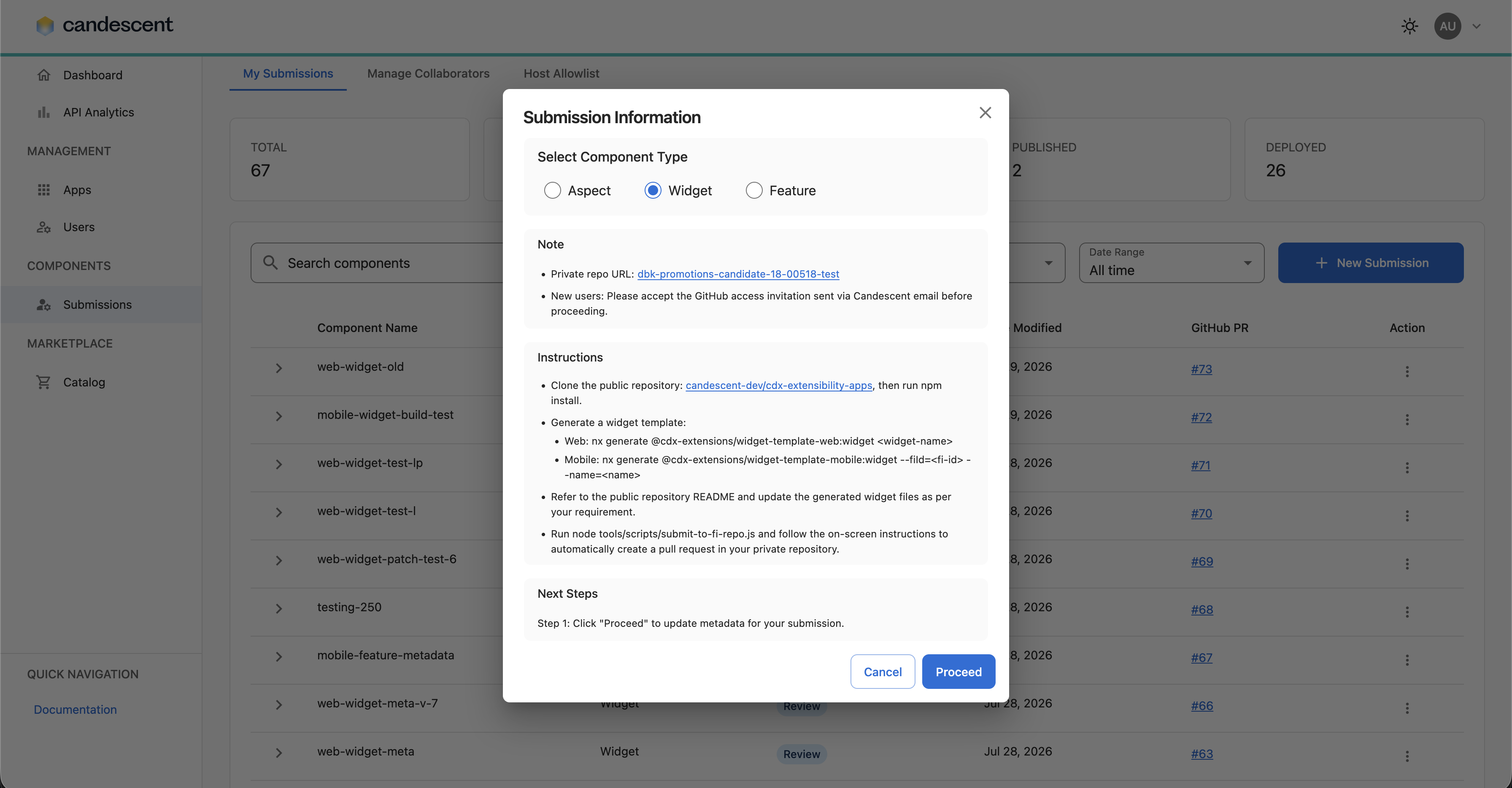 Component-Selection-Dialog